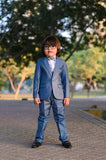 4pcs ice Blue suit (Coat+Pant+waistcoat+Bow) - CPS 003