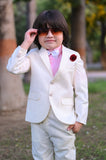 4pcs Cream White suit (Coat+Pant+Shirt+Bow) - CPS 004