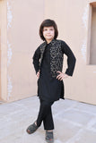 Black Embroidered Waistcoat Suit - V26