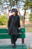 Black Open Long Sherwani -S13