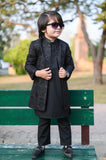 Black Open Long Sherwani -S13