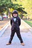 4pcs Maroon suit (Coat+Pant+waistcoat+Bow) - CPS 007