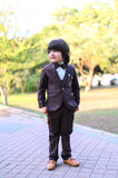 4pcs Maroon suit (Coat+Pant+waistcoat+Bow) - CPS 007