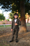 4pcs Dark Grey suit (Coat+Pant+waistcoat+Bow) - CPS 008