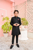 Black Jamawar Sherwani - S9
