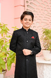 Black Jamawar Sherwani - S9