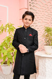 Black Jamawar Sherwani - S9