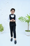 4pcs Black suit (WaistCoat+Pant+Shirt+Bow) - CPW 005