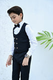 4pcs Black suit (WaistCoat+Pant+Shirt+Bow) - CPW 005