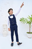 4pcs Blue suit (Waistcoat+Pant+Shirt+Bow) - CPW 006