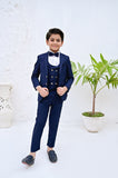 5pcs Blue suit (Coat+Waistcoat+Pant+Shirt+Bow) - CPS 002