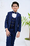 5pcs Blue suit (Coat+Waistcoat+Pant+Shirt+Bow) - CPS 002