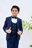 5pcs Blue suit (Coat+Waistcoat+Pant+Shirt+Bow) - CPS 002