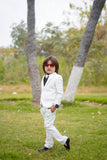 5pcs White Suit (Coat+Waistcoat+Pant+Shirt+Bow) CPS 009