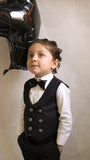 4pcs Black suit (WaistCoat+Pant+Shirt+Bow) - CPW 005