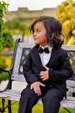 5pcs Black suit (Coat+Waistcoat+Pant+Shirt+Bow) - CPS 001