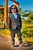 4pcs Dark Grey suit (Coat+Pant+waistcoat+Bow) - CPS 008