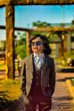 4pcs Dark Grey suit (Coat+Pant+waistcoat+Bow) - CPS 008