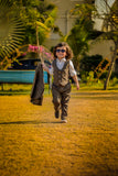 4pcs Dark Grey suit (Coat+Pant+waistcoat+Bow) - CPS 008