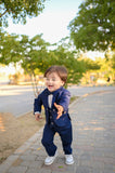 5pcs Blue suit (Coat+Waistcoat+Pant+Shirt+Bow) - CPS 002