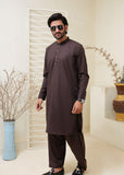 Dark Brown Kameez Shalwar with Metal Button- HM 003