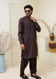 Dark Brown Kameez Shalwar with Metal Button- HM 003