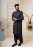 Blue Kameez Shalwar with Metal Button- HM 006