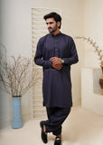 Blue Kameez Shalwar with Metal Button- HM 006