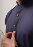 Blue Kameez Shalwar with Metal Button- HM 006
