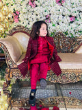 Red Long Open Sherwani S24