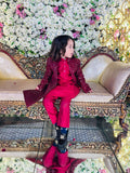 Red Long Open Sherwani S24