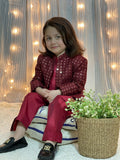 Red Long Open Sherwani S24
