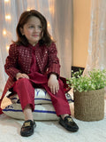 Red Long Open Sherwani S24
